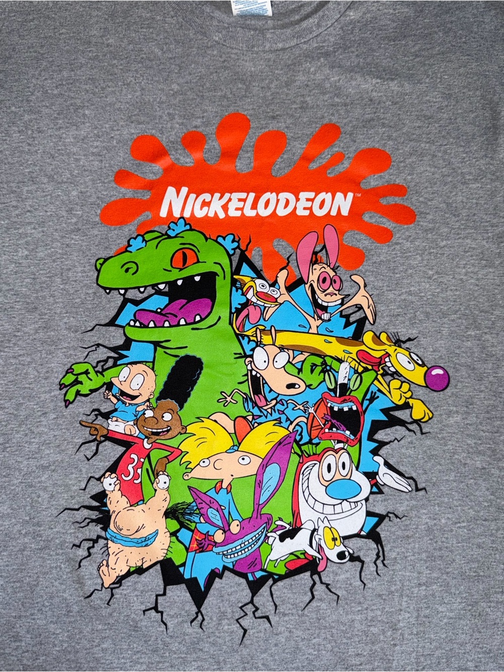 Nickelodeon Classic Character Gray Graphic Tee - XL